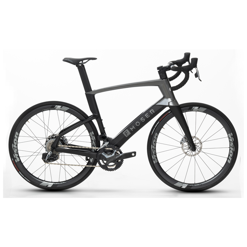 FMOSER E-Bike Rennvelo Force Carbon silver black (2 Bikes in 1)
