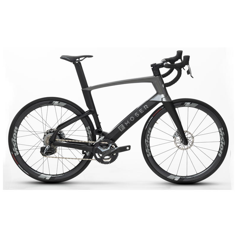FMOSER E-Rennvelo FSA Carbon silver black (2 Bikes in 1)